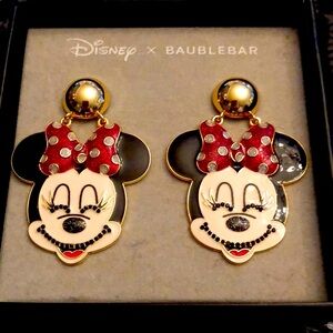 Disney Baublebar Minnie Mouse pierced earrings. New  in Box.